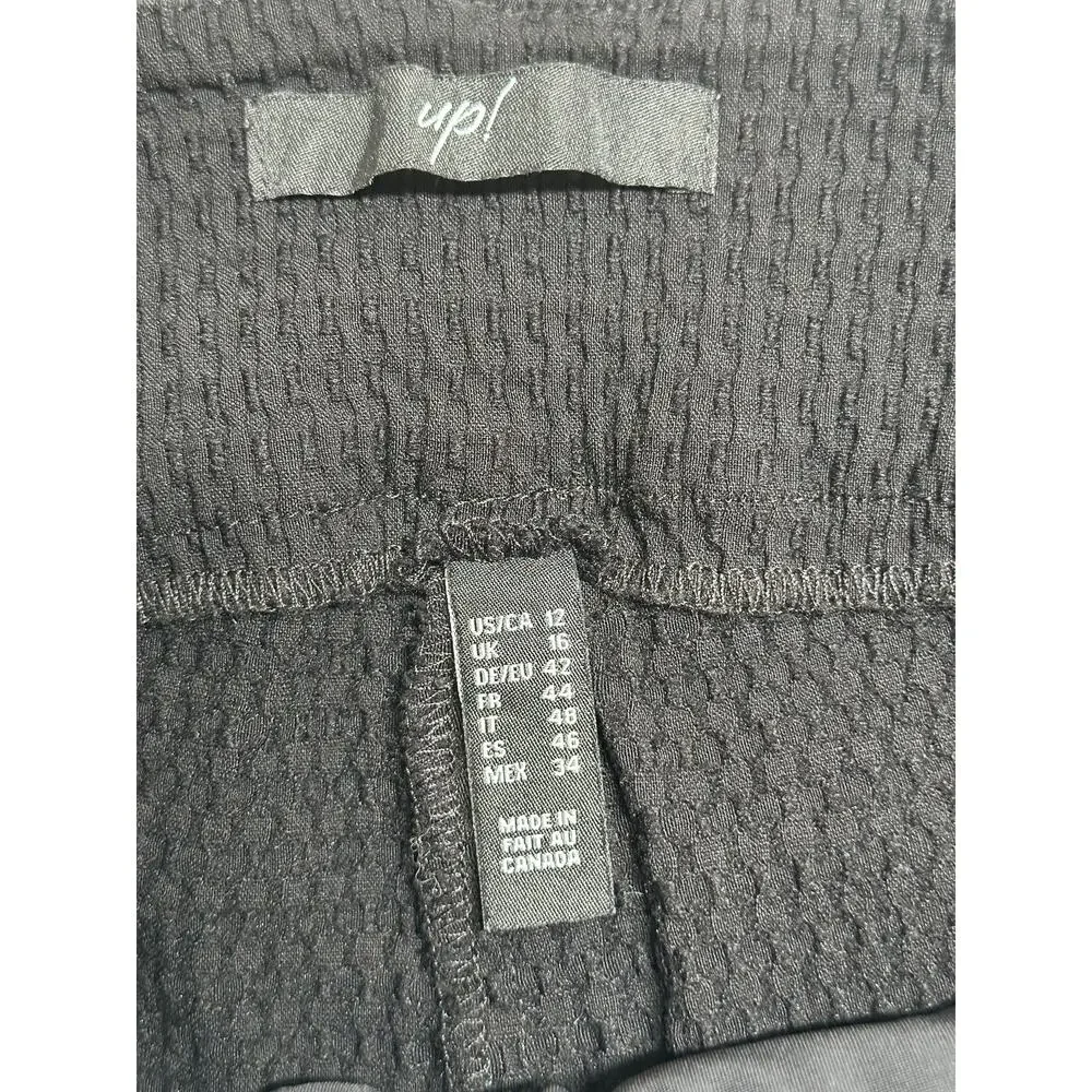 Up! Pants Womens 12 Black Slim Ankle Crop Stretch Textured Minimalist Capsule - Picture 4 of 8